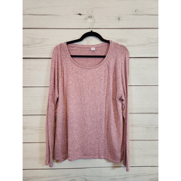 Old Navy Women's Pink Solid Stretch Round Neck Long Sleeve T-Shirt Size Large‎ - Picture 1 of 6